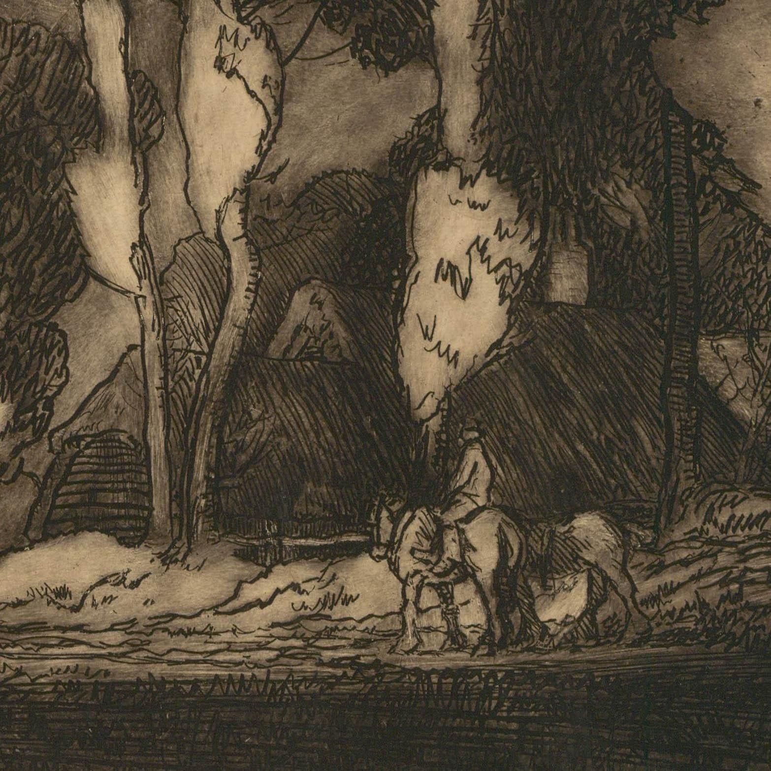 Anton Lock (1893 1971) Early 20th Century Etching, A Ride In The Country photo for sale
