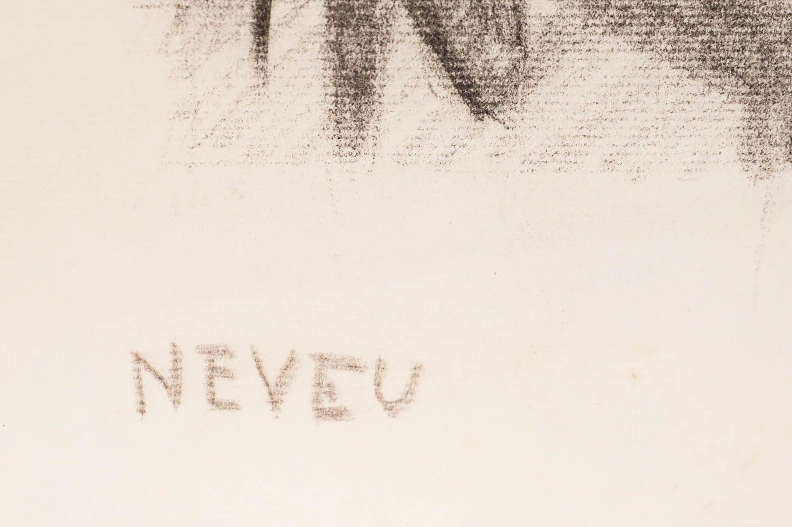 Pierre Neveu (B.1929) Mid 20th Century Charcoal Drawing, Interior Scene photo 195.0