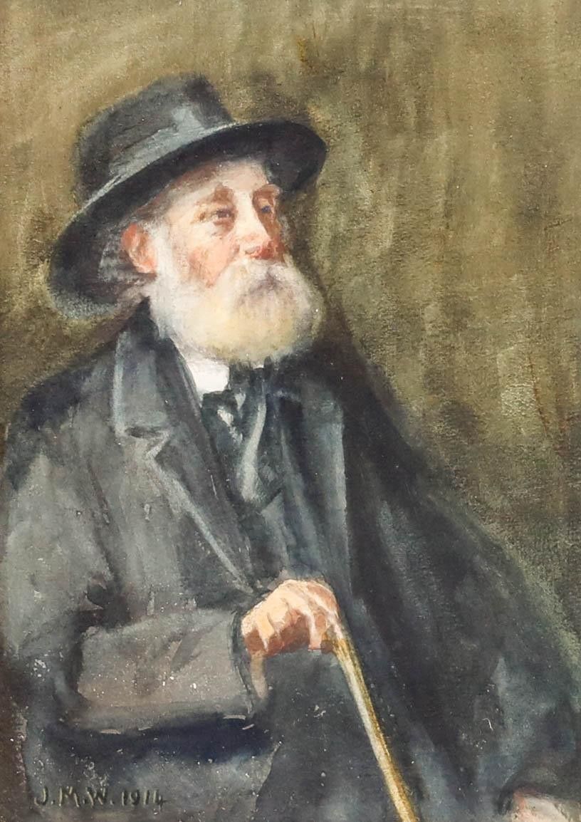 1914 Watercolour Portrait Of A Gentleman photo furniture