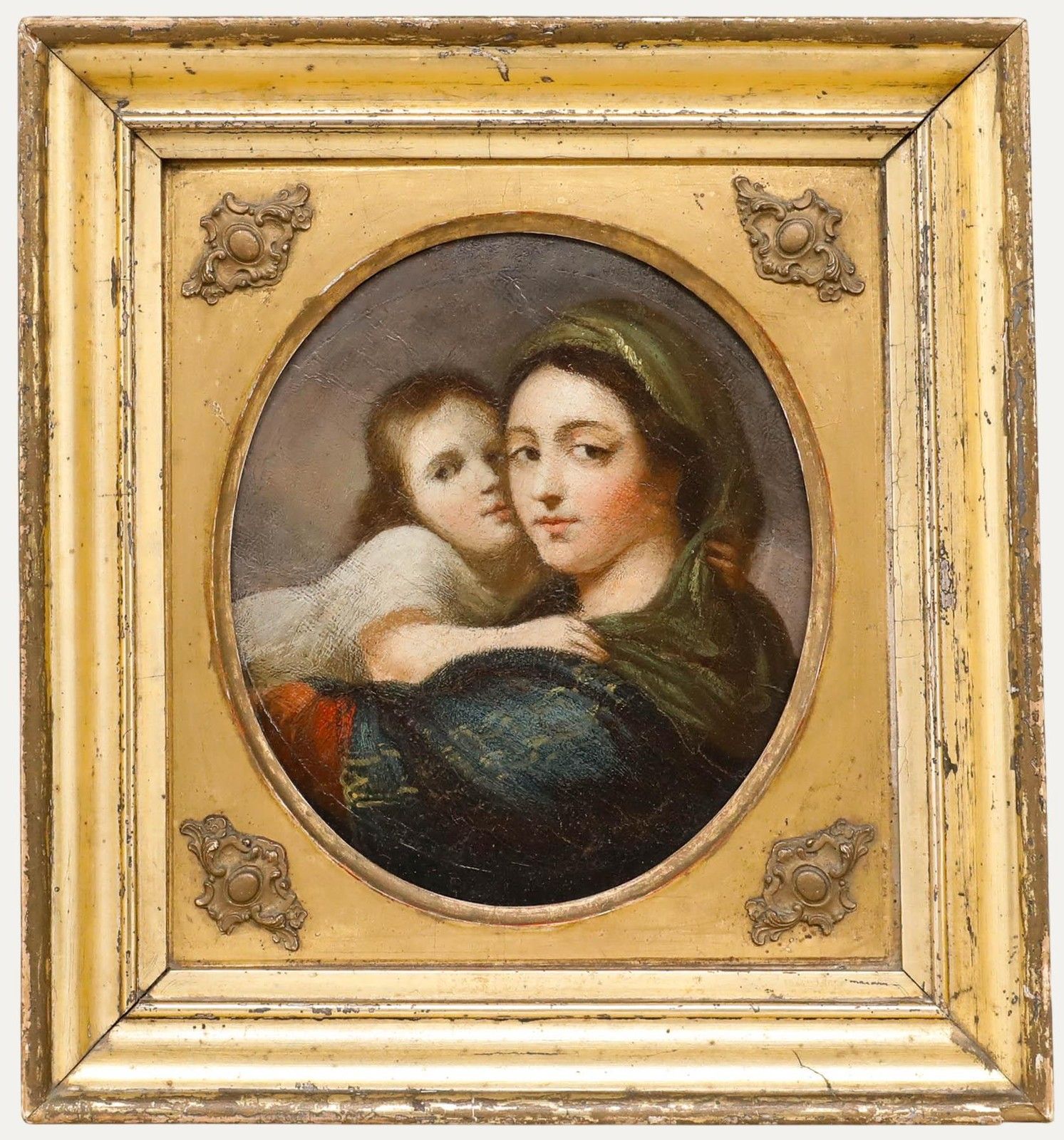 Italian School 19th Century Oil Mother And Child