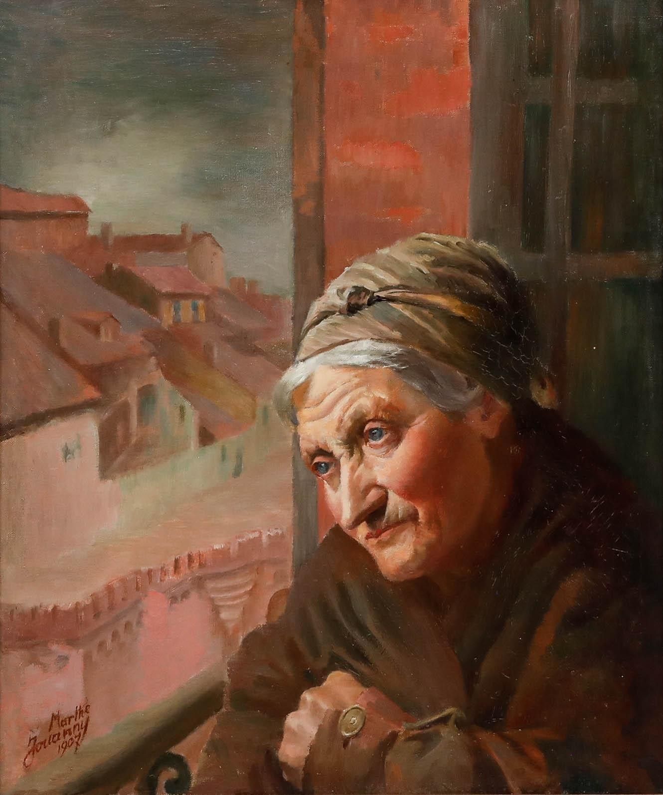 Marthe Jouanny Framed 1907 Oil, Woman By A Window photo furniture