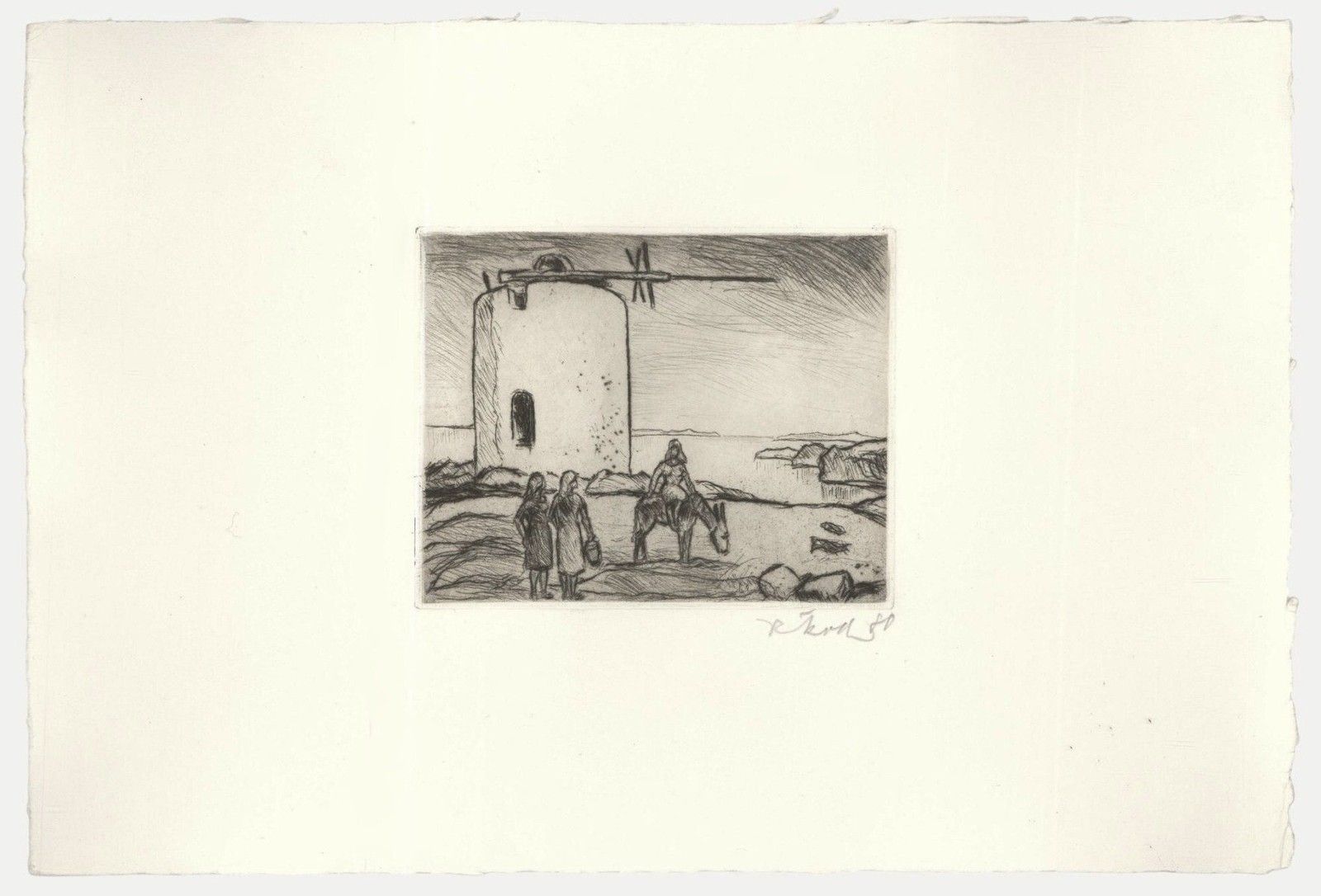 Rudolf Koch (1902 1985) 20th Century Etching, The Tower