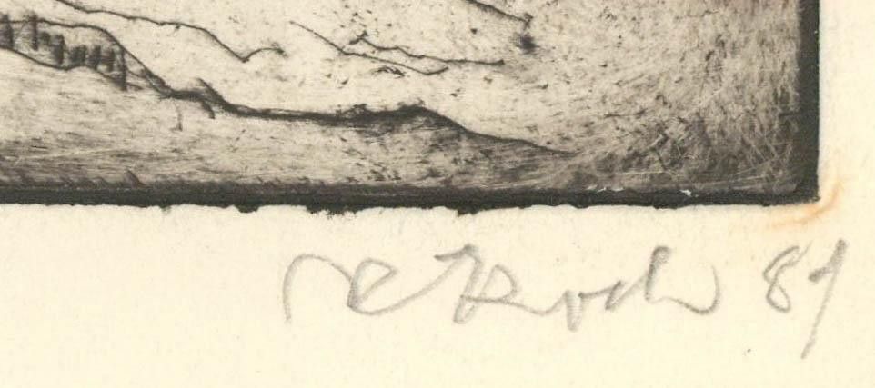 Rudolf Koch (1902 1985) 1989 Etching, Cottages On A Winter Day photo 175.0