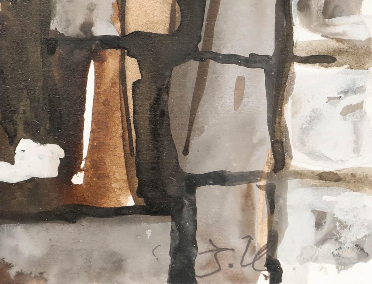 Dorde (Djordje) Ilic (1920 2010) 20th Century Gouache, Street Sweepers photo vinterior