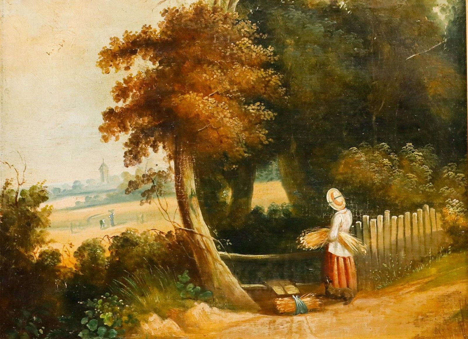 English School 19th Century Oil The Harvest photo furniture