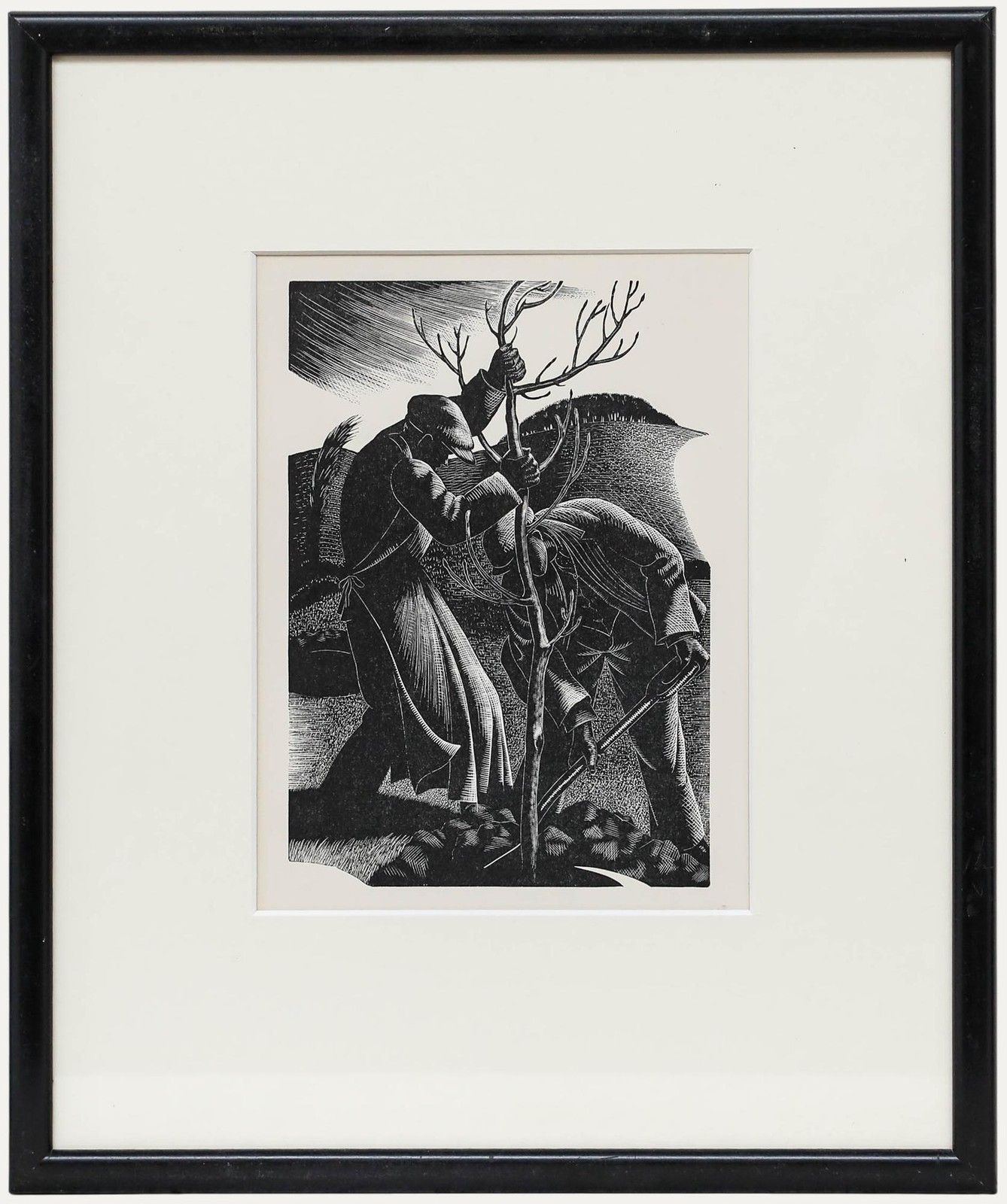 Clare Leighton (1898 1989) Framed Mid 20th Century Woodcut, Tree Planting