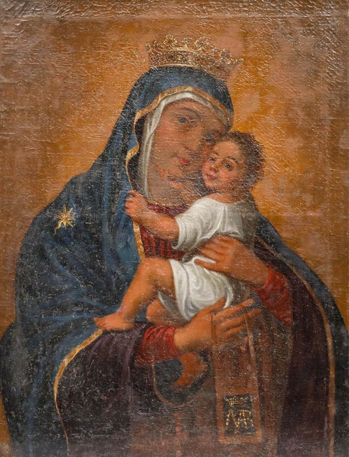 18th Century Oil Madonna And Child photo furniture