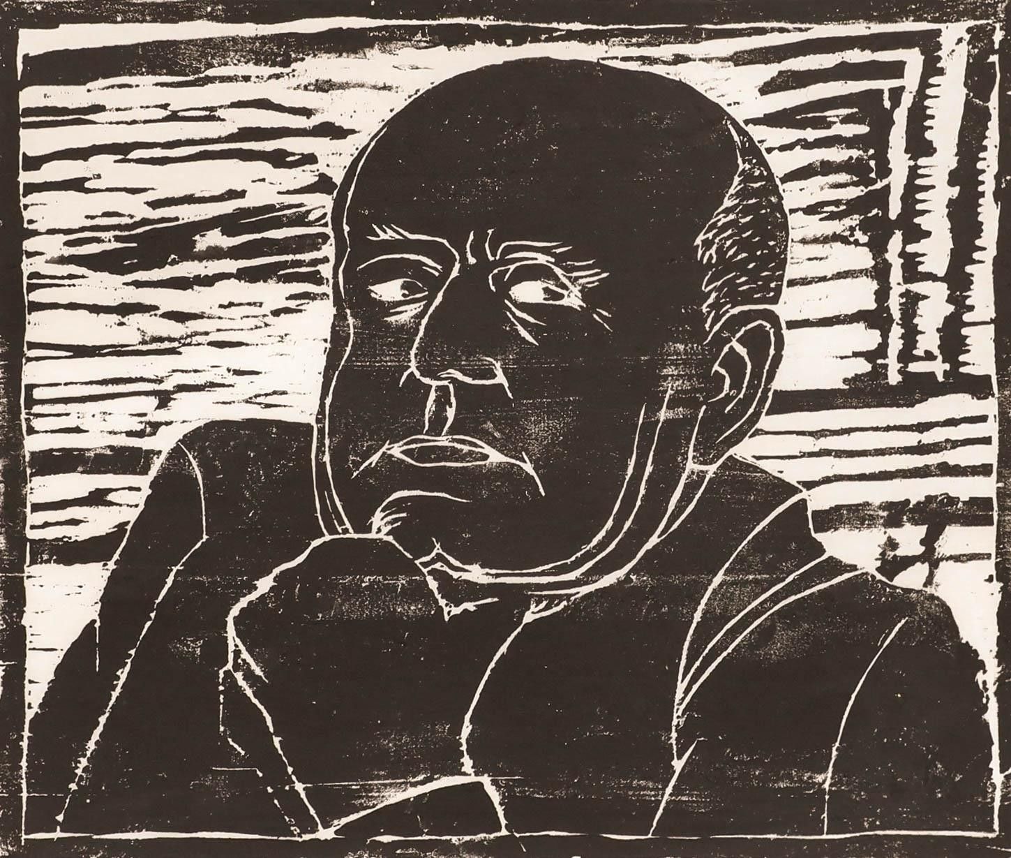 M. Karstens 20th Century Woodcut, Portrait Of Gottfried Benn photo furniture