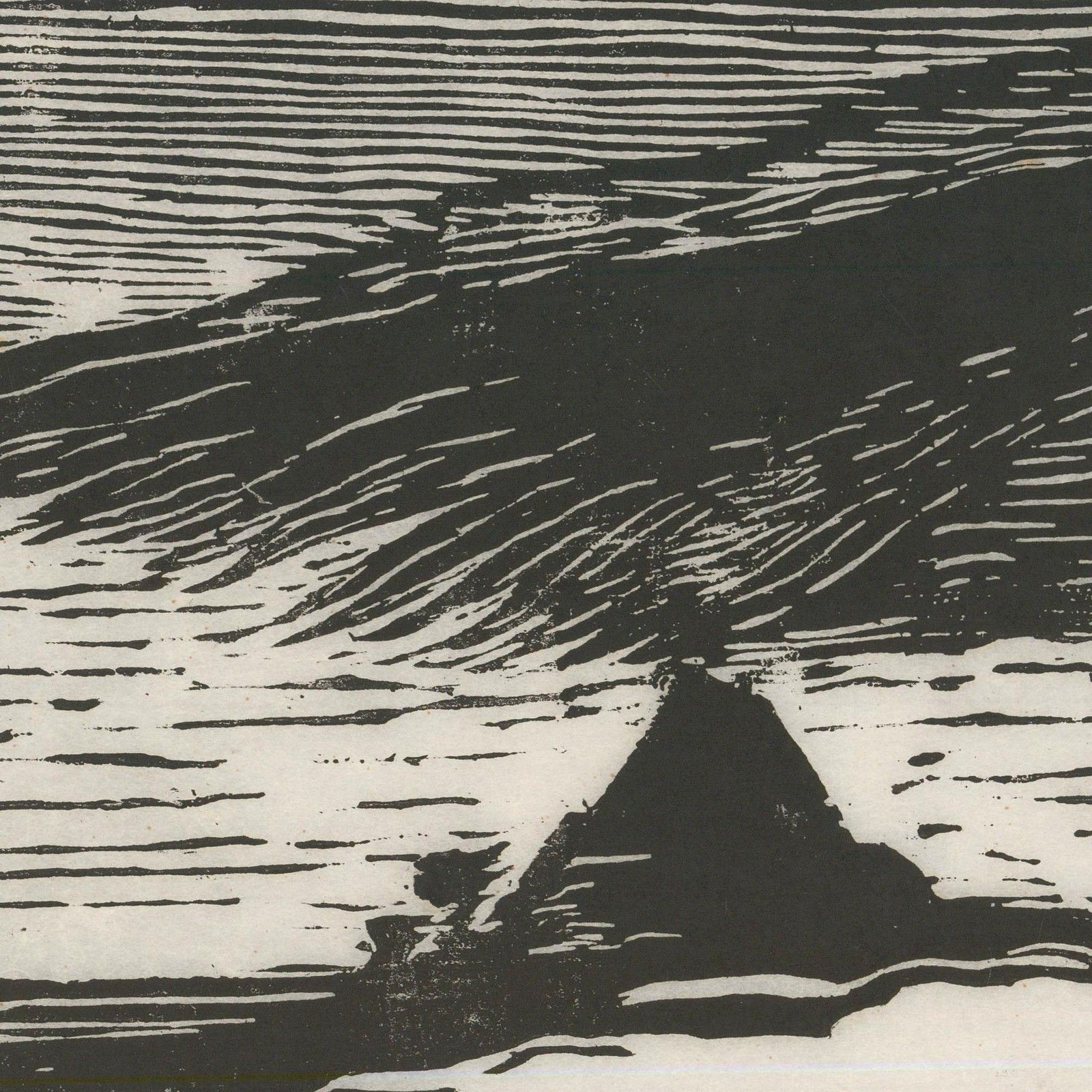 M. Karstens 20th Century Woodcut, Church In A Landscape photo for sale