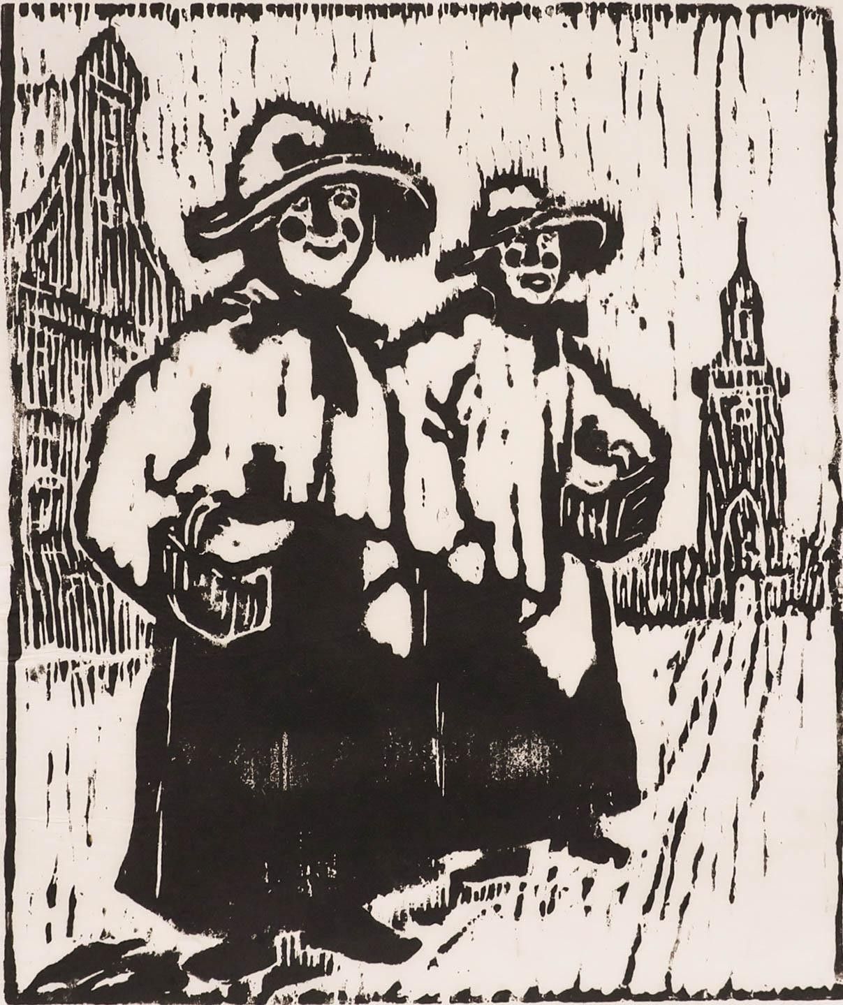 M. Karstens 20th Century Woodcut, Advent Winter In Eching photo furniture