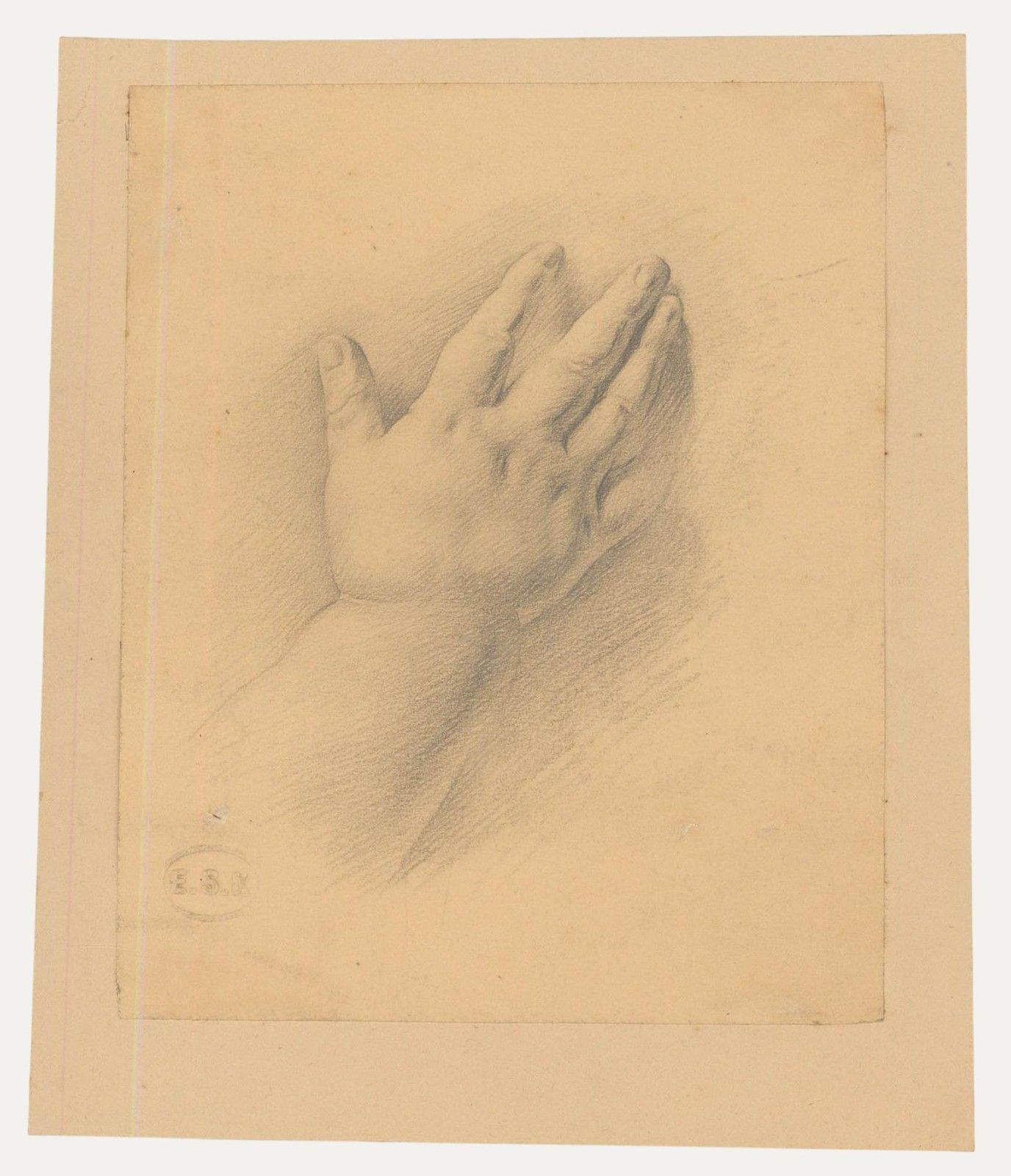 Edward Ridley (1883 1946) Graphite Drawing, Study Of An Infant's Hand I