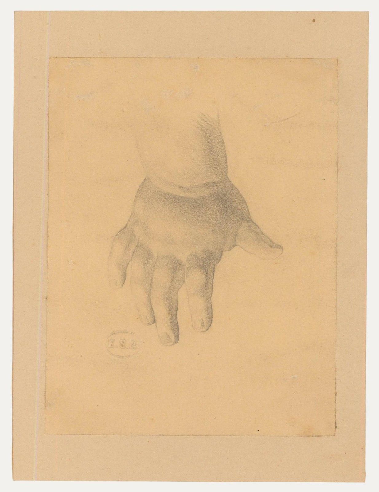Edward Ridley (1883 1946) Graphite Drawing, Study Of An Infant's Hand II