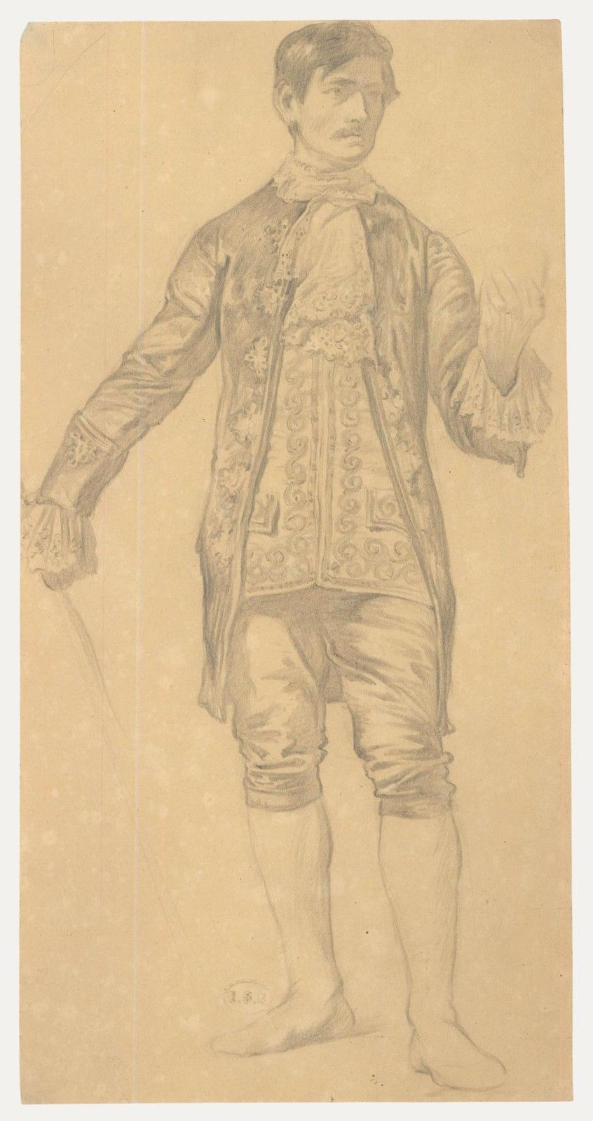 Edward Ridley (1883 1946) Early 20th Century Graphite Drawing, The Actor