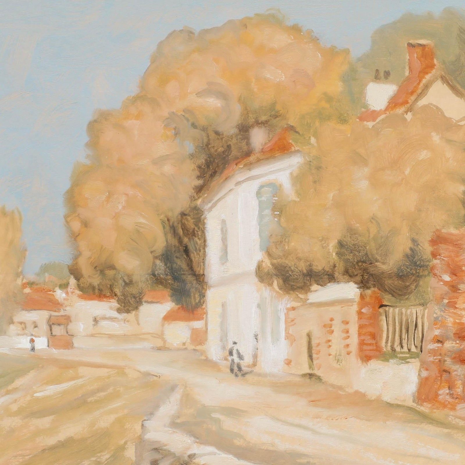 Hilip Gregory Needell (1886 1974) Oil, Continental Village Scene photo Art