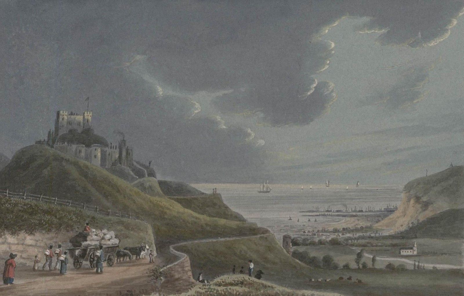 Thomas Remnant Charleton (1756 1849) Watercolour, Soliders At Dover Castle photo furniture