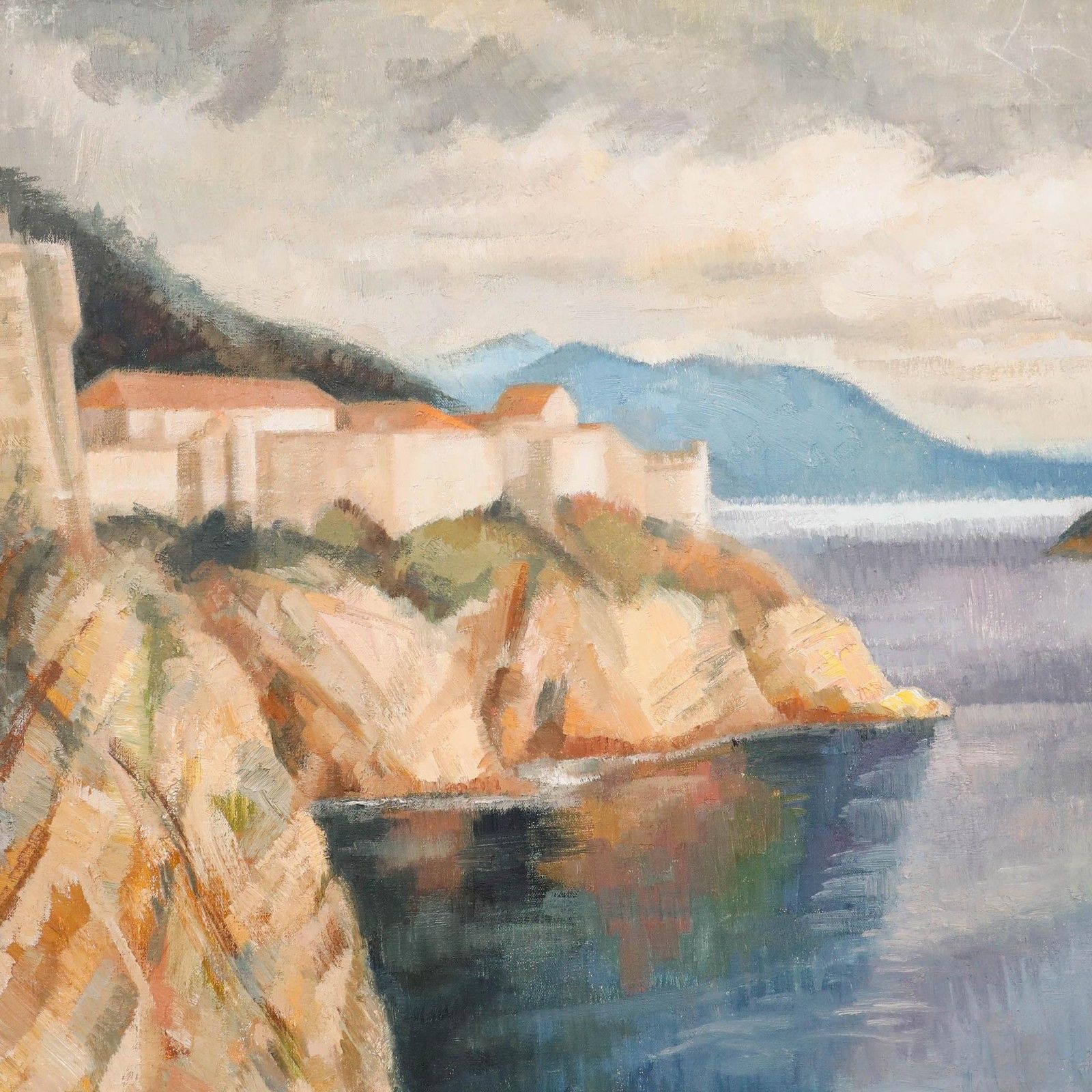 Impressionist 20th Century Oil View Of Dubrovnik photo Art