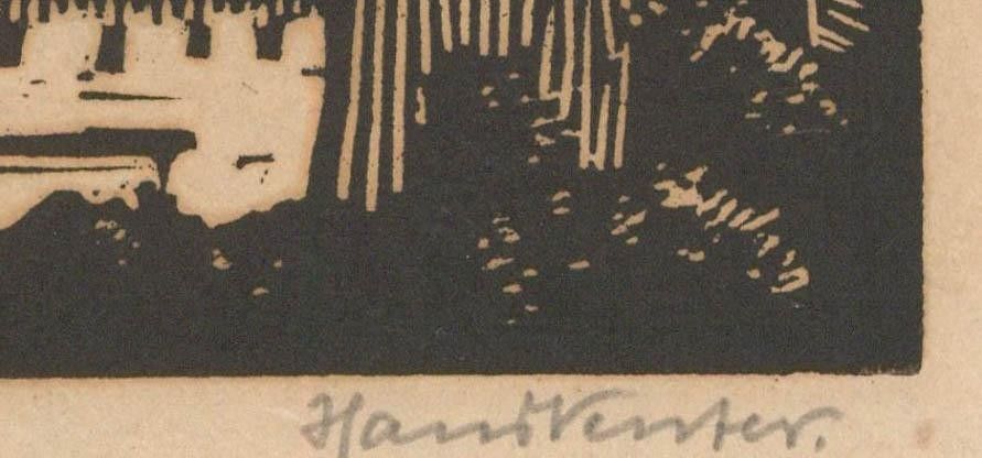 Hans Venter (1892 1971) Early 20th Century Woodcut, Vesuvius photo Art