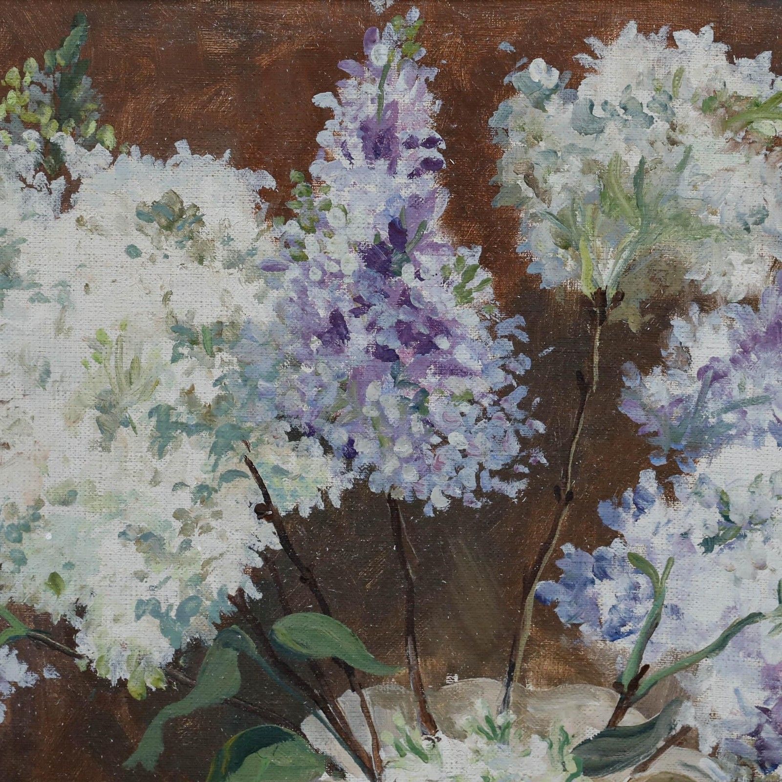 Ylvia Gayal Framed Mid 20th Century Oil, Bouquet Of Lilacs photo 395.0