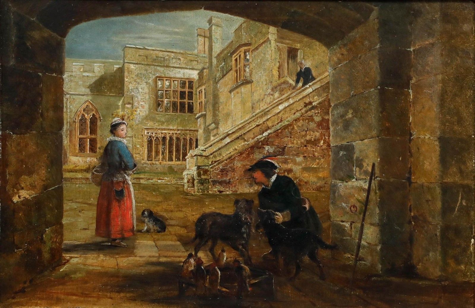 19th Century Oil The Man At The Gates photo furniture