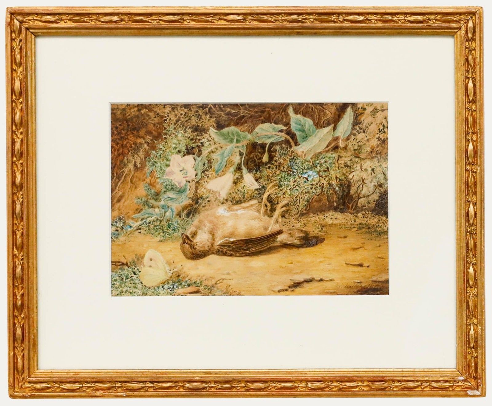 Emma Walter (1833 1893) Late 19th Century Watercolour, The Dead Sparrow