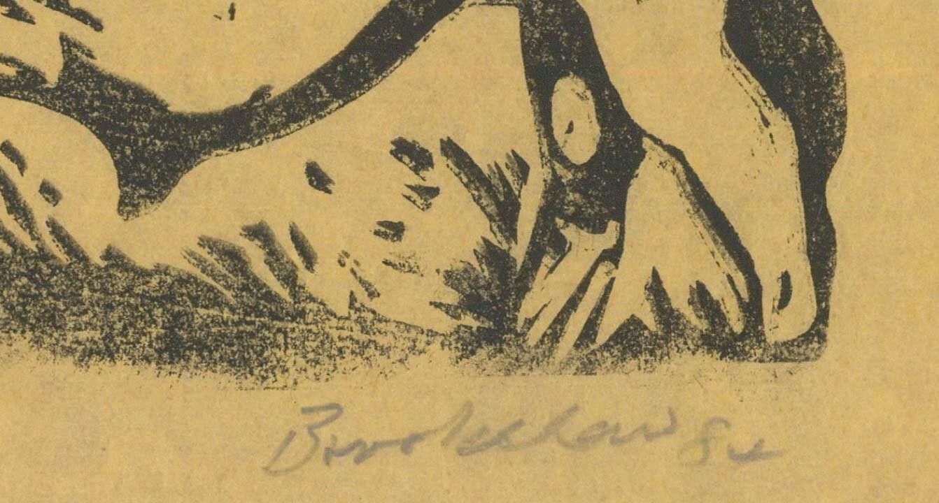 Percy Drake Brookshaw (1907 1993) 1984 Woodcut, Camelford Agricultural Show photo Art