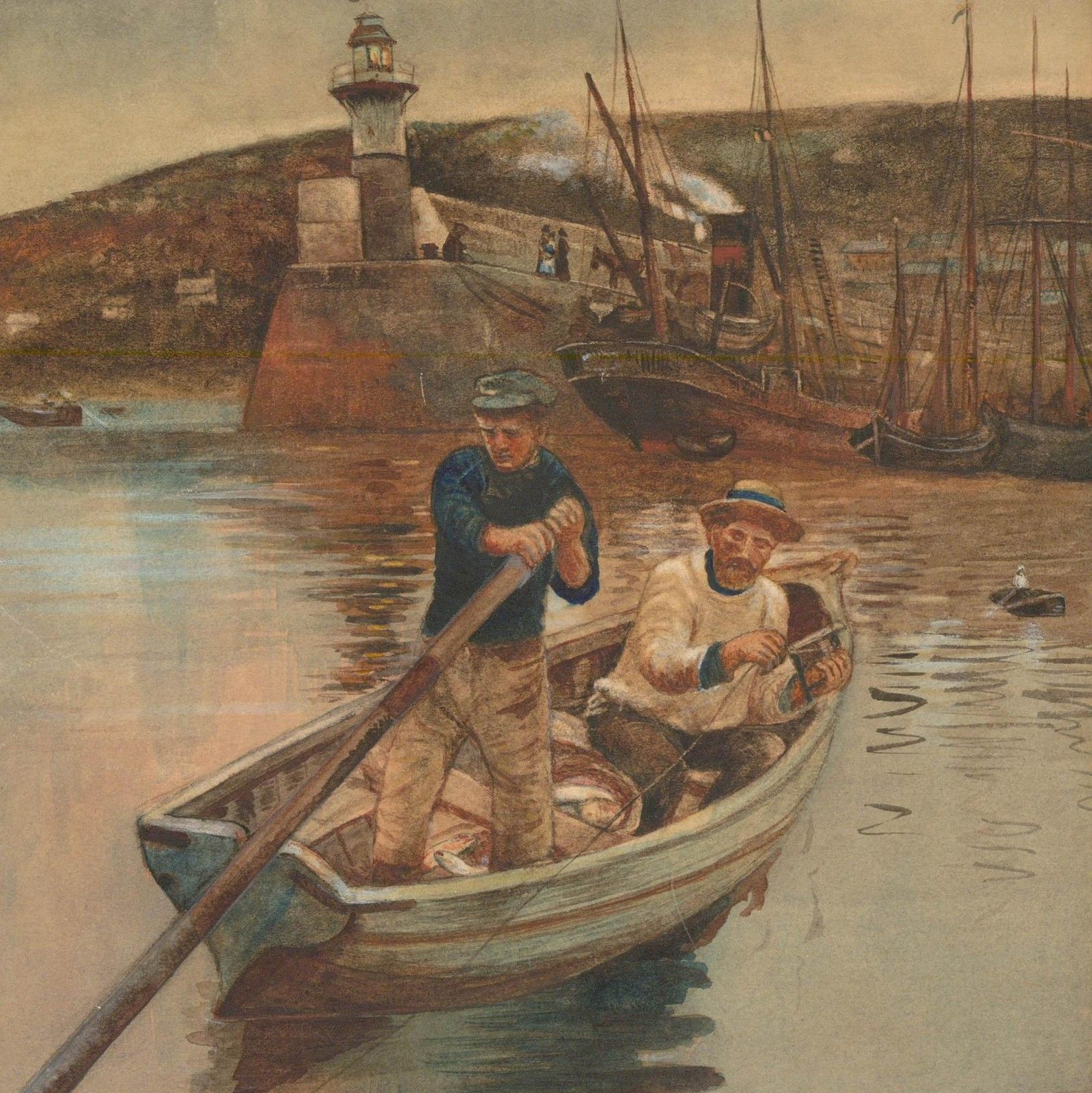 After Stanhope Forbes Mid 20th Century Watercolour, The Lighthouse photo for sale