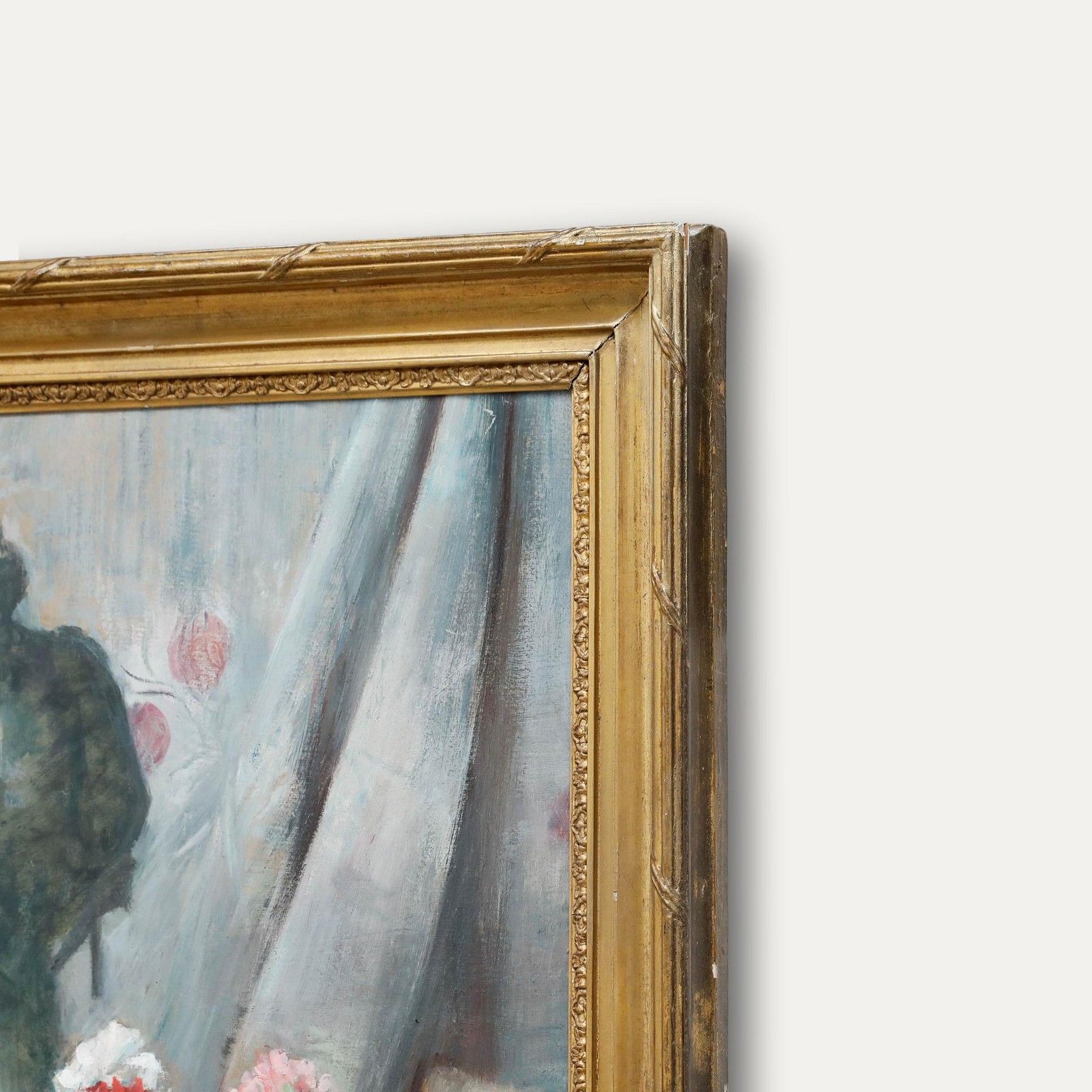 Cecile Hertz Eyrolles (1875 1974) Framed Oil, Narcissus & Carnations photo vinterior