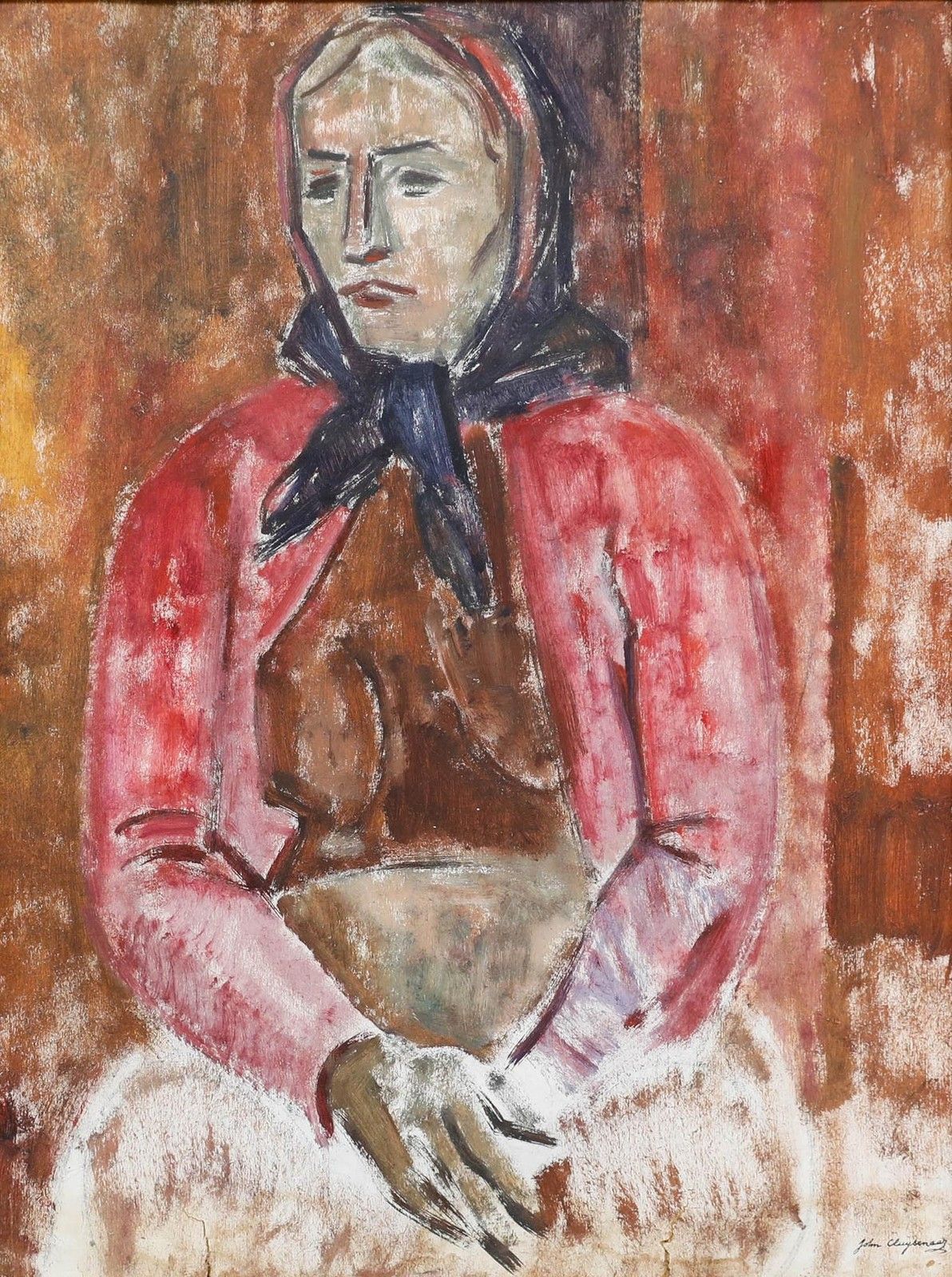 Attrib. John Cluysenaar (1899 1986) Mid 20th Century Oil, Study Of Sybil photo furniture