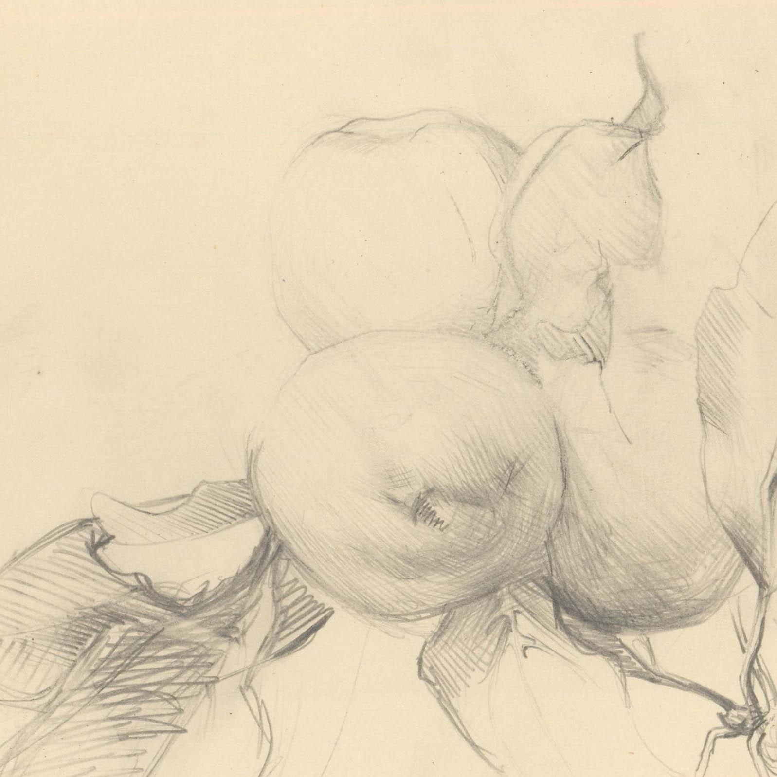 Attrib. John Cluysenaar (1899 1986) Graphite Drawing, Study Of Apples photo furniture
