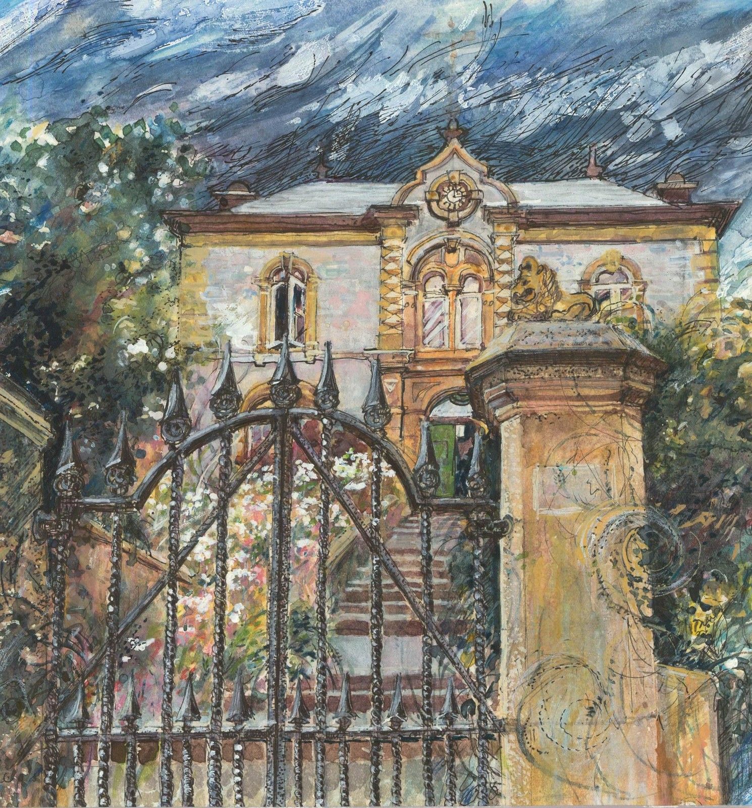 Norah K. Rogerson 20th Century Watercolour, Bagshaw Hall, Tideswell photo furniture