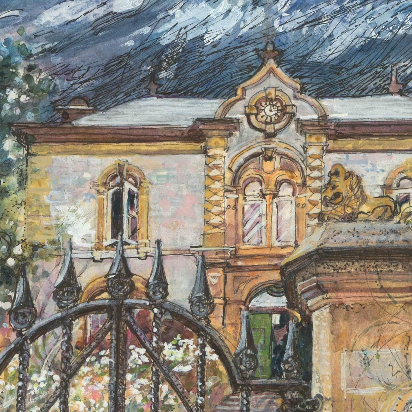 Norah K. Rogerson 20th Century Watercolour, Bagshaw Hall, Tideswell photo Art
