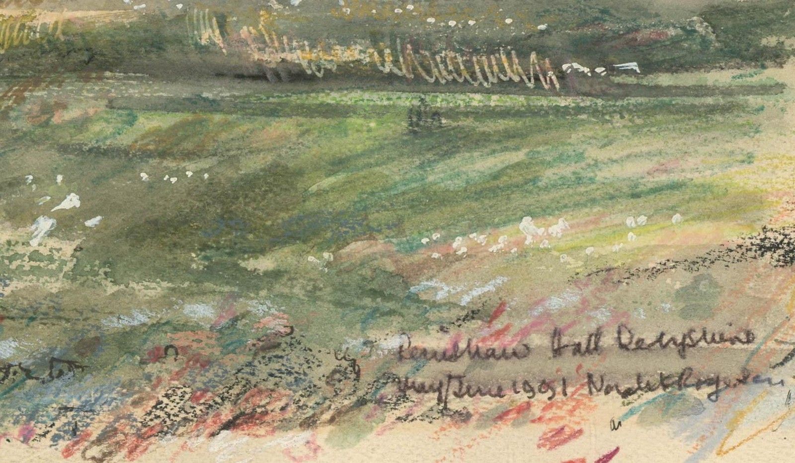 Norah K. Rogerson 20th Century Watercolour, The Garden Gate, Renishaw Hall photo Art