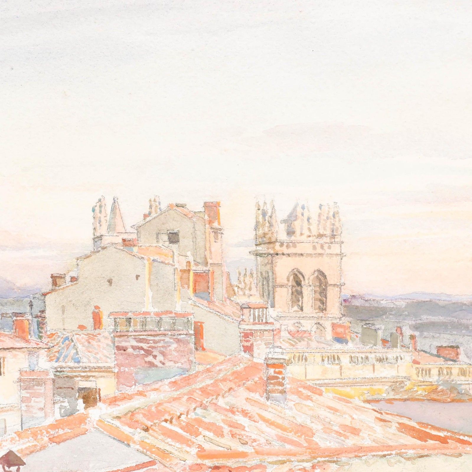 Paul Sarrut 20th Century Oil, The Cathedral At Montpellier photo Art