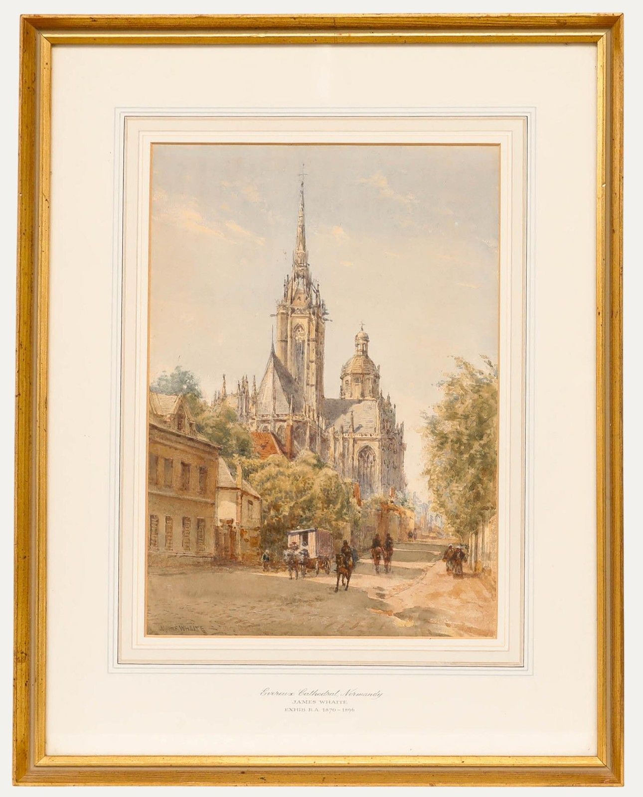 James Whaite (1836 1919) Late 19th Century Watercolour, évreux Cathedral