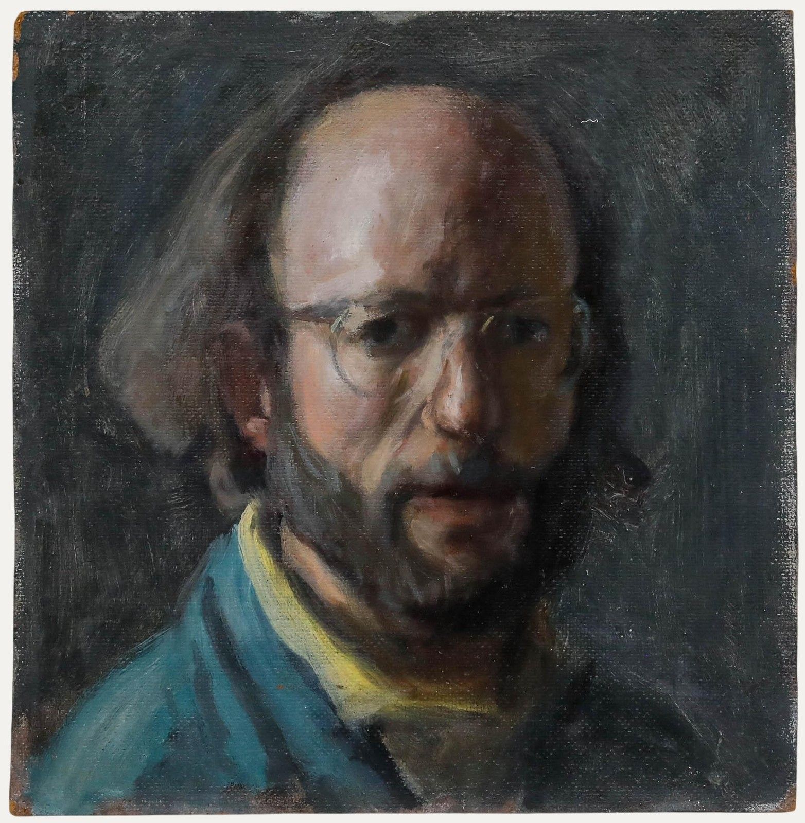 George Weissbort (1928 2013) 20th Century Oil, Weissbort In A Yellow Shirt