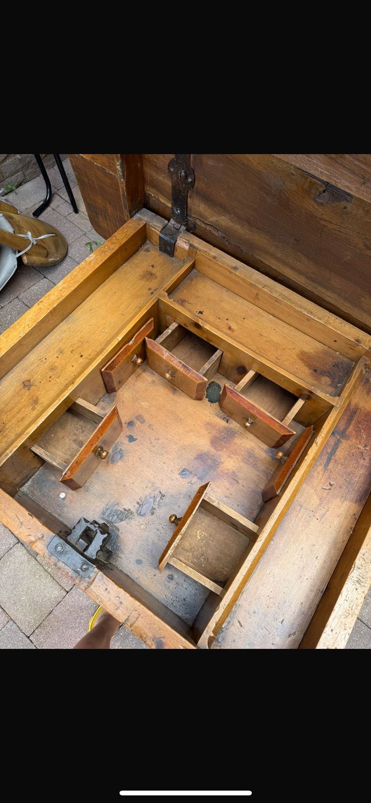 19th Century Handmade Very Special Antique Swiss Table Set With 6 Chairs photo for sale