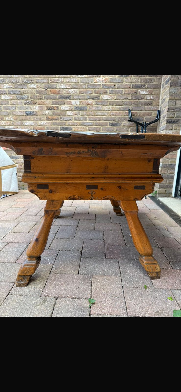 photo furniture 19th Century Handmade Very Special Antique Swiss Table Set With 6 Chairs