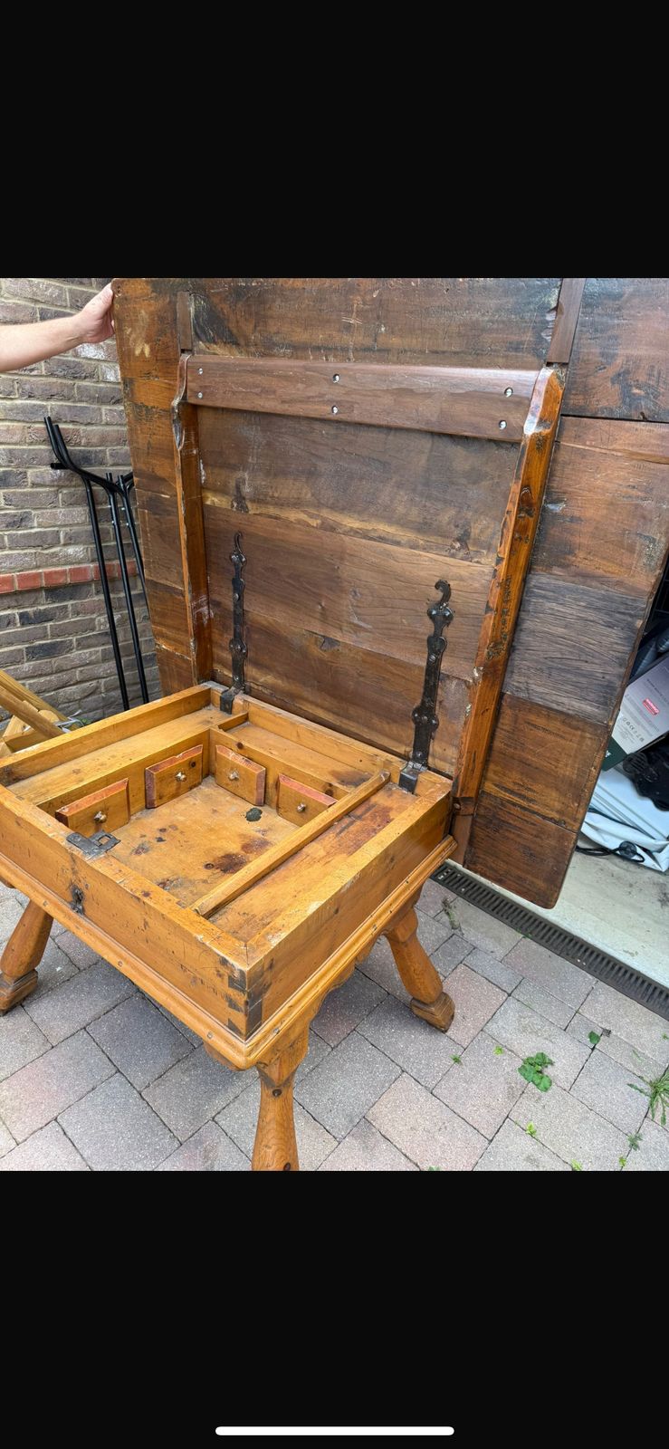 4000.0 19th Century Handmade Very Special Antique Swiss Table Set With 6 Chairs photo