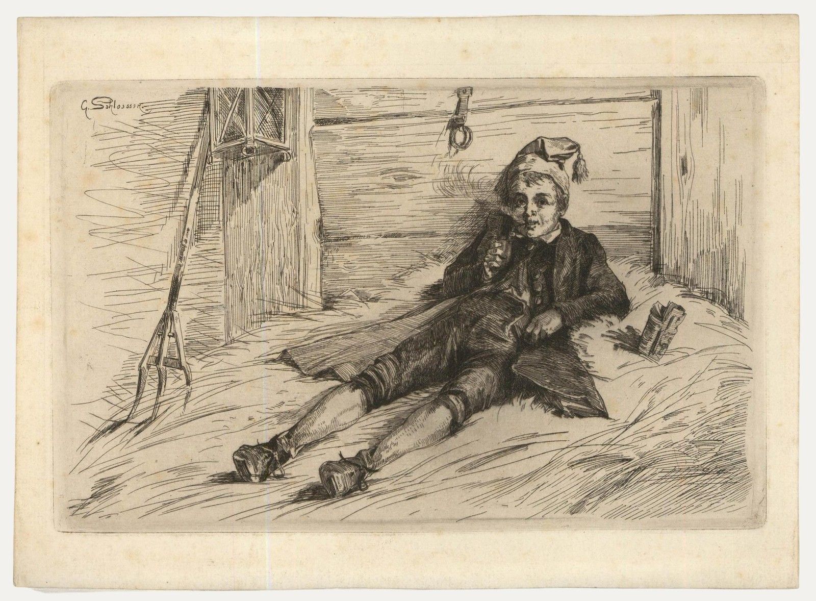After Carl Schloesser (1832 1914) A Pair Of Etchings, Before & After