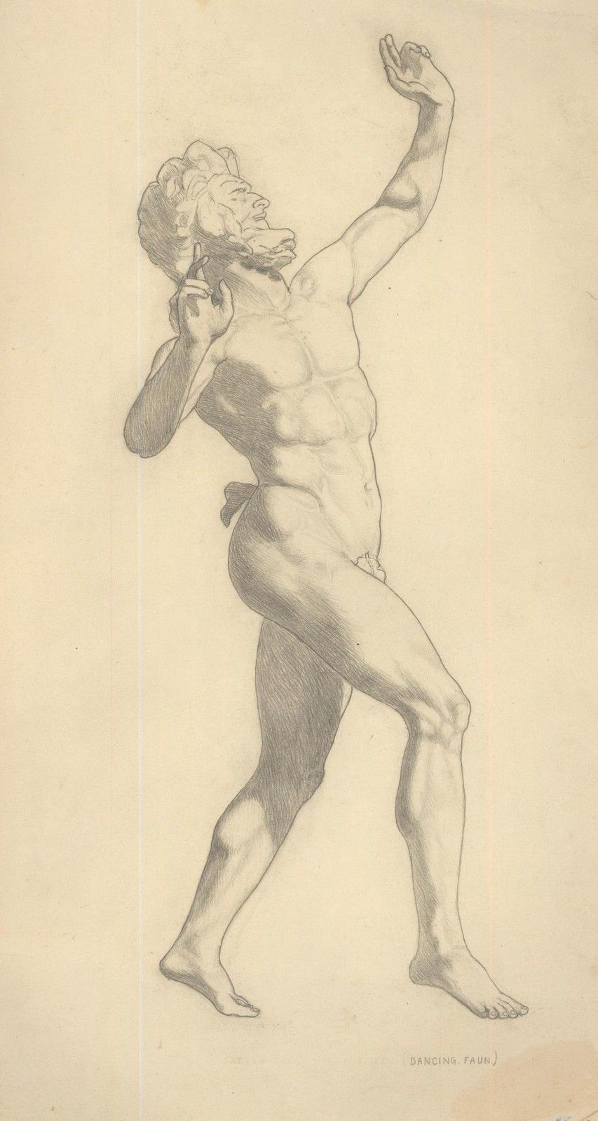 William Henry Ladd Early 20th Century Graphite Drawing, Dancing Faun photo furniture
