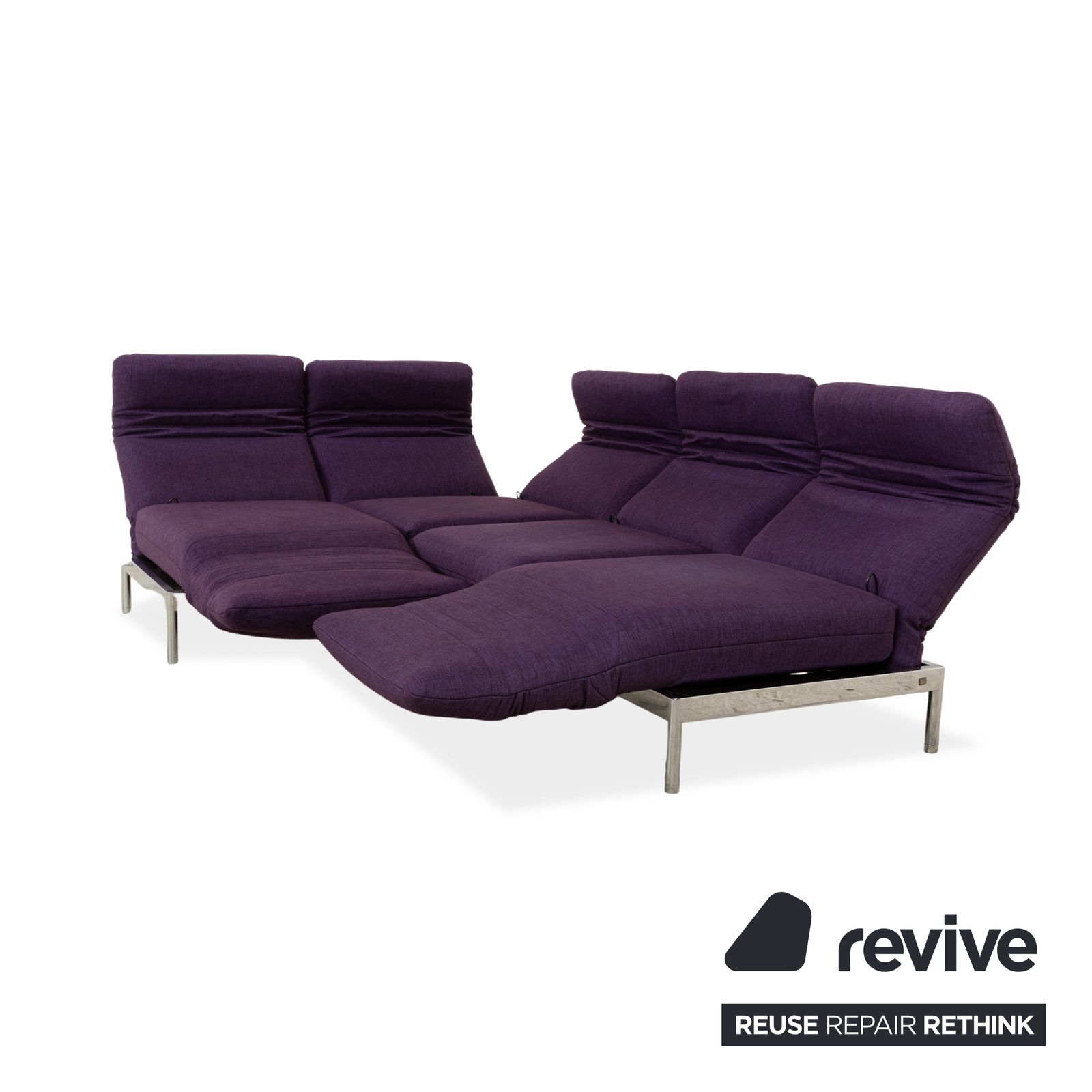 Canapé d'angle Rolf Benz Plura en tissu violet, fonction manuelle photo 4806.0