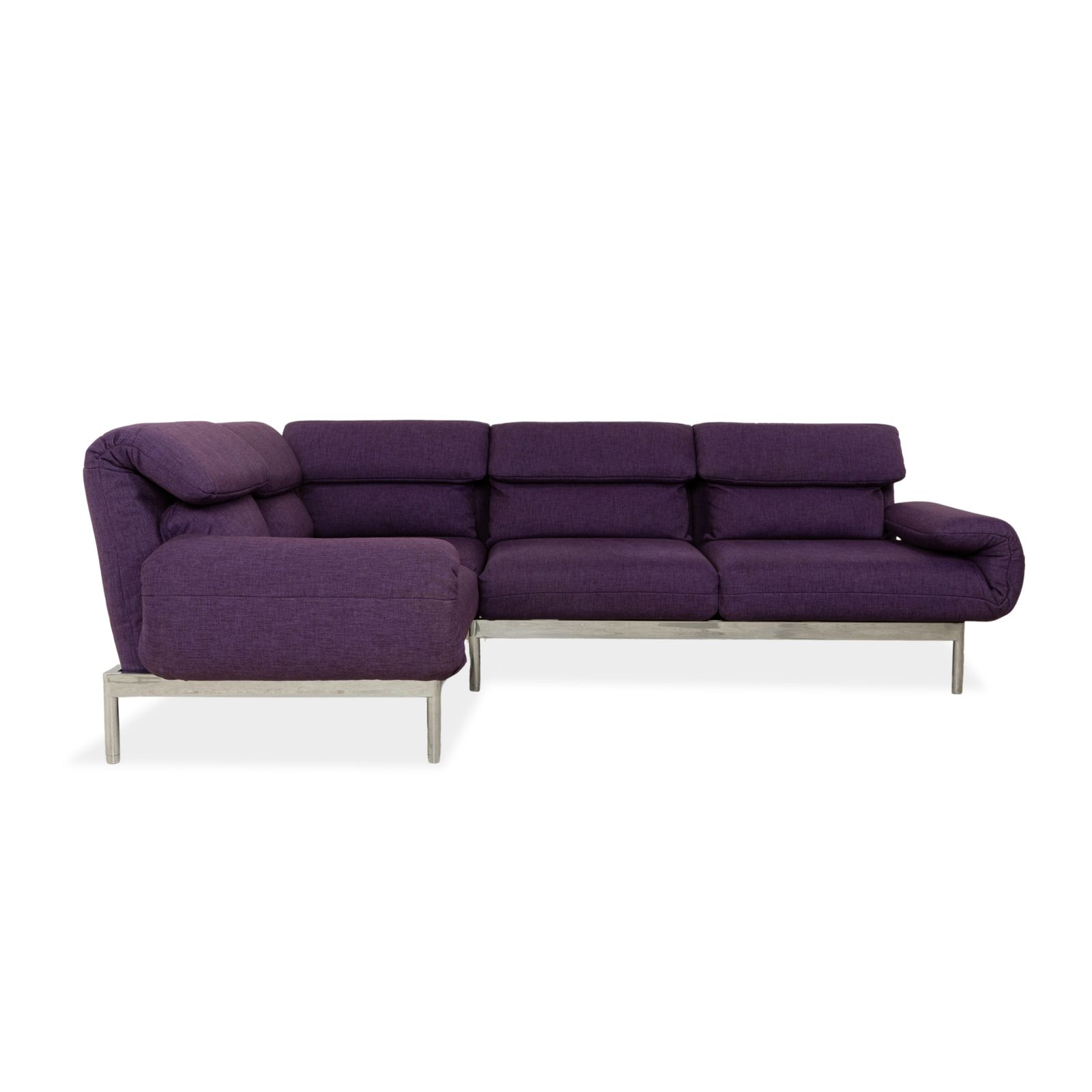 photo furniture Canapé d'angle Rolf Benz Plura en tissu violet, fonction manuelle