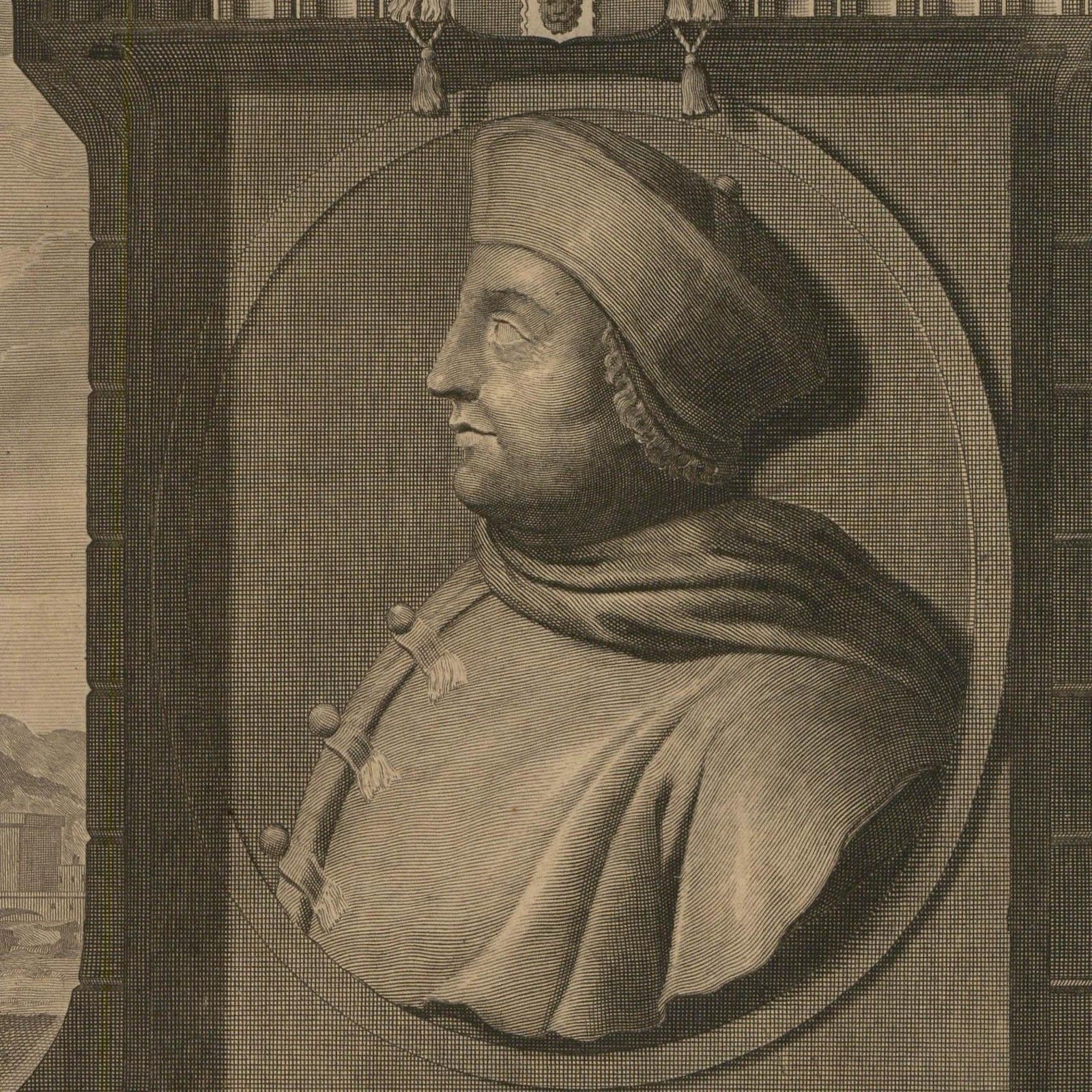 After Adriaen Van Der Werff (1659 1722) 17th Century Engraving, Thomas Wolsey photo for sale