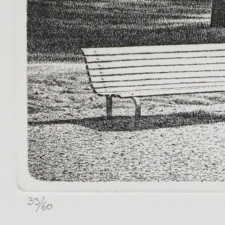 Luigi Volpi (1937 2009) 20th Century Etching, A Stroll In The Park photo for sale