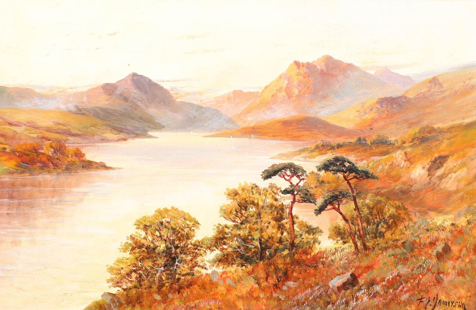 Francis E. Jamieson (1895 1950) C.1890 Oil, Near Arrochar, Loch Lomond photo furniture