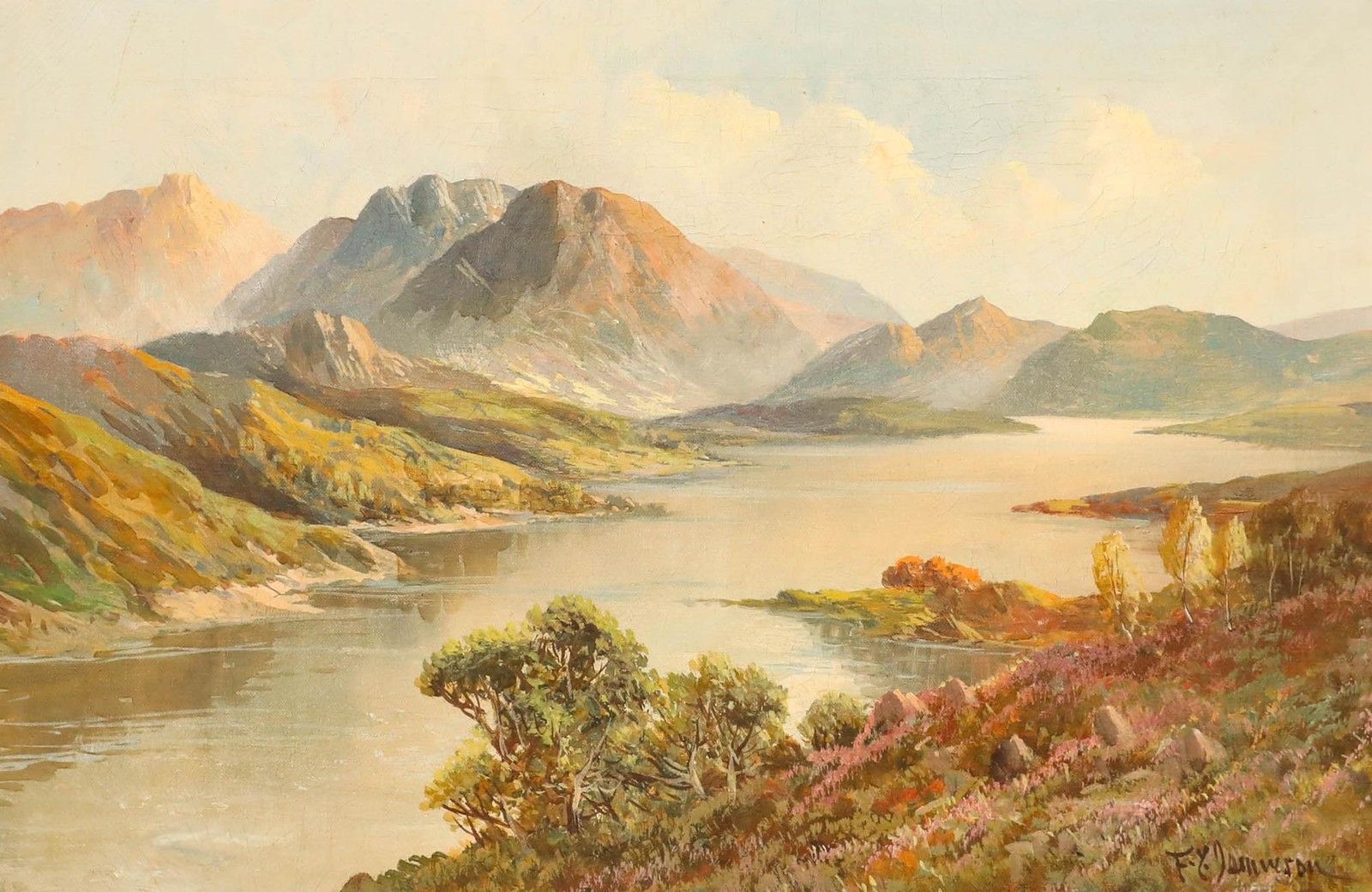 Francis E. Jamieson (1895 1950) Early 20th Century Oil, Loch Katrine photo furniture