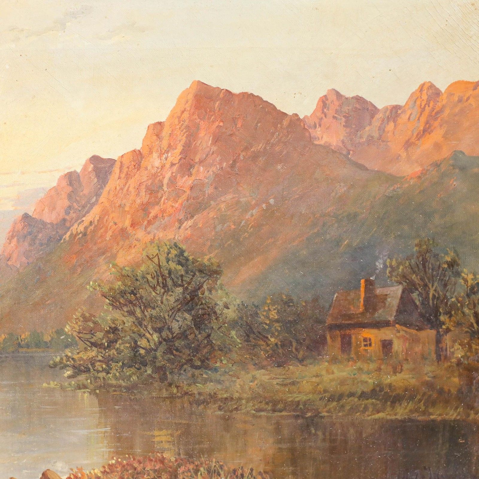 Francis E. Jamieson (1895 1950) Oil, Highland Cottage At Dawn photo Art