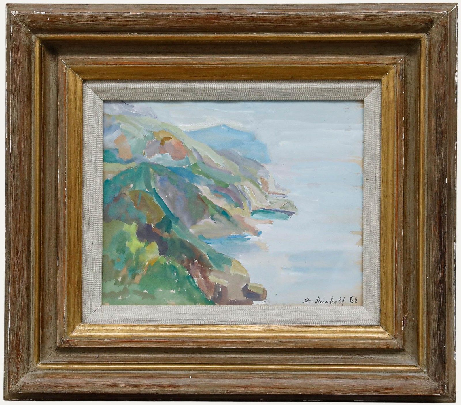Eleonore Reinhold (1905 1984) 1968 Watercolour, Cliffs In Technicolour