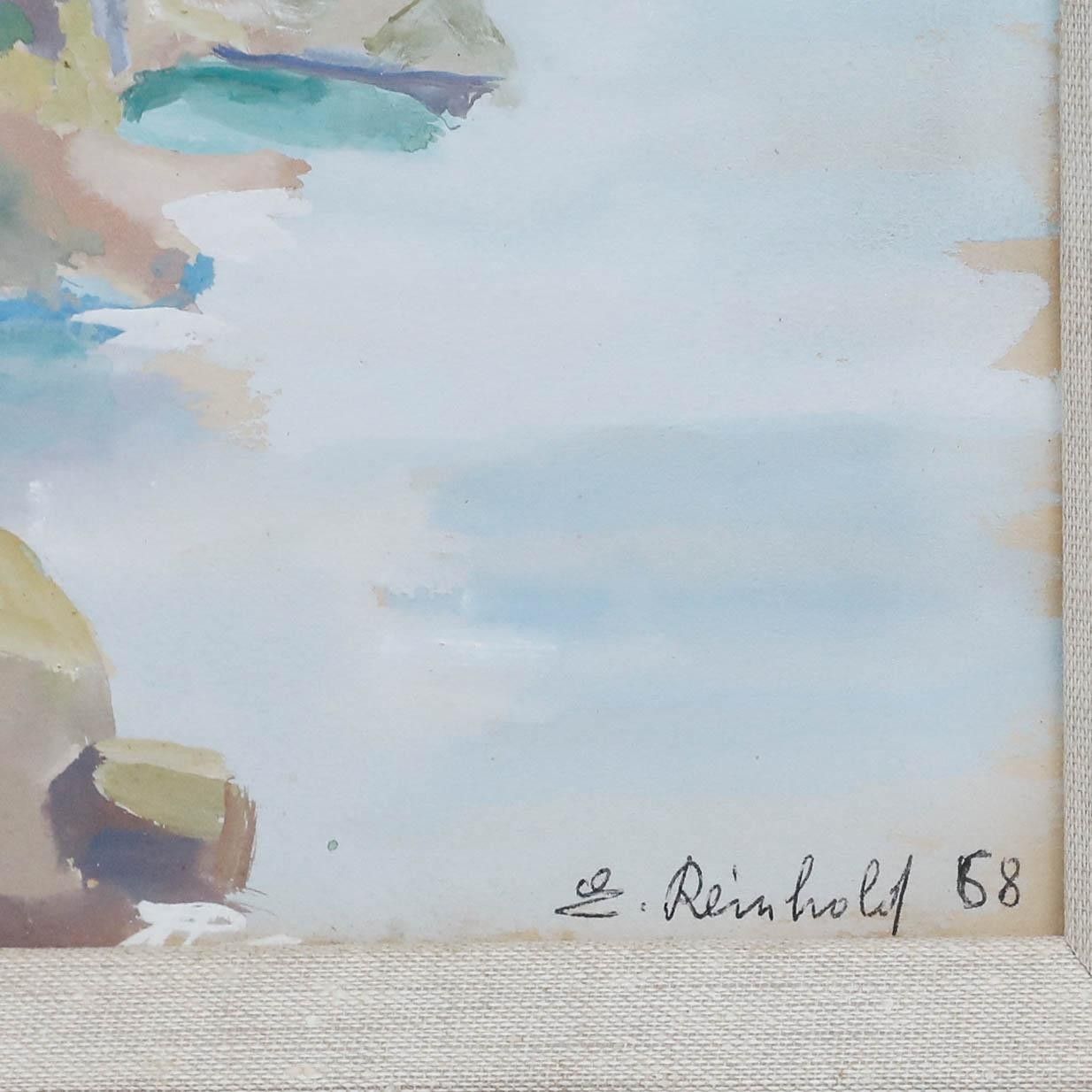 Eleonore Reinhold (1905 1984) 1968 Watercolour, Cliffs In Technicolour photo 325.0