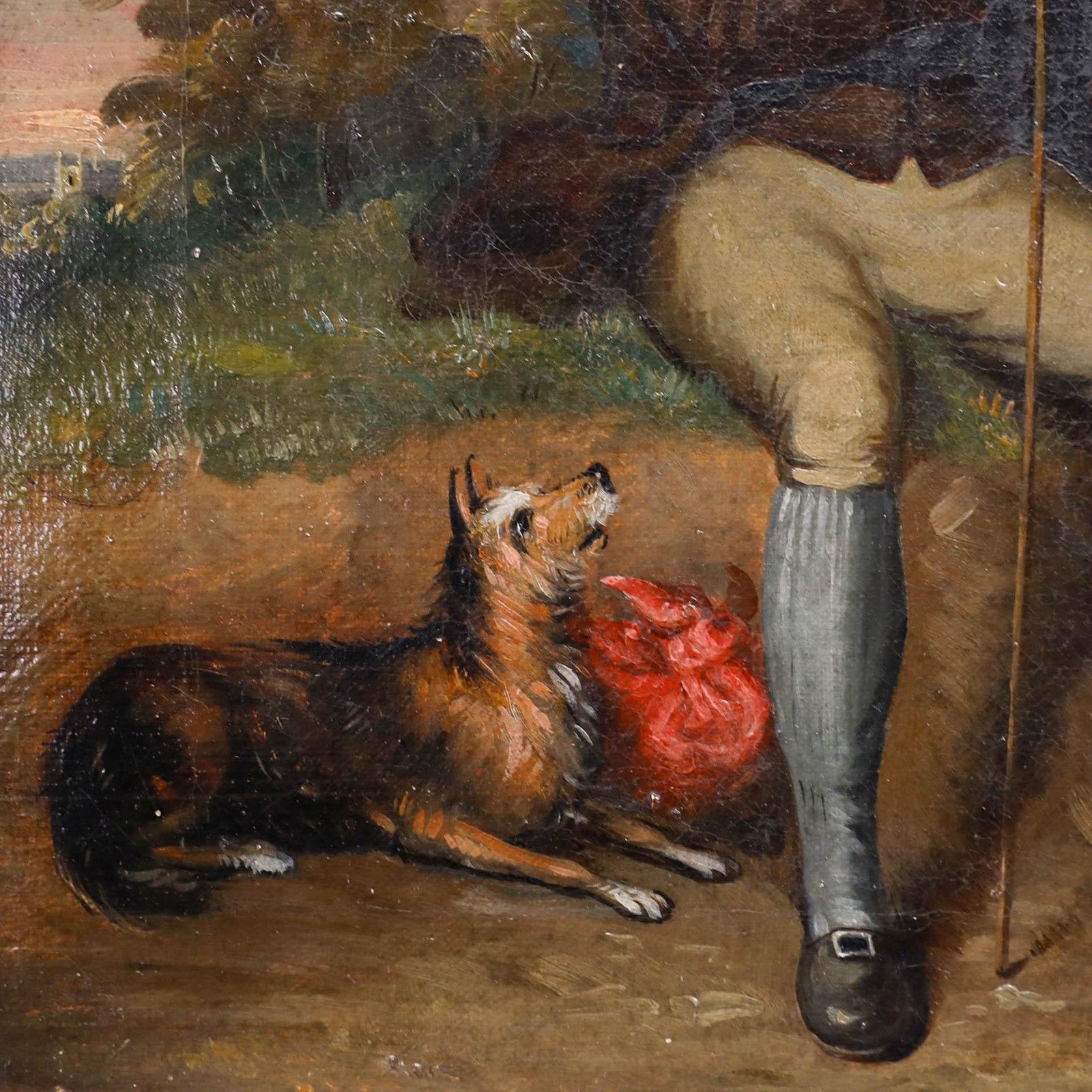 English School 19th Century Oil A Gentleman And His Terrier photo Art